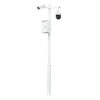 Báculo desmontable de 3,5m de altura en acero galvanizado de color blanco con soporte para cámara y speed dome