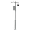 Báculo desmontable de 3,5m de altura en acero galvanizado de color gris con soporte para cámara y speed dome