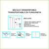 Báculo desmontable de 3,5m de altura en acero galvanizado de color gris con soporte para cámara y speed dome - Imagen 2