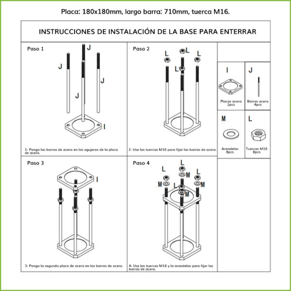Báculo desmontable de 6m de altura en acero galvanizado de color blanco con soporte para cámara y speed dome - Imagen 5