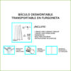 Báculo desmontable de 6m de altura en acero galvanizado de color gris con soporte para cámara y speed dome - Imagen 2