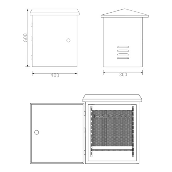 INTEGRATION CABINET. Caja de acero 600x400x300 para báculo de 6m o pared. Color blanco - Imagen 6