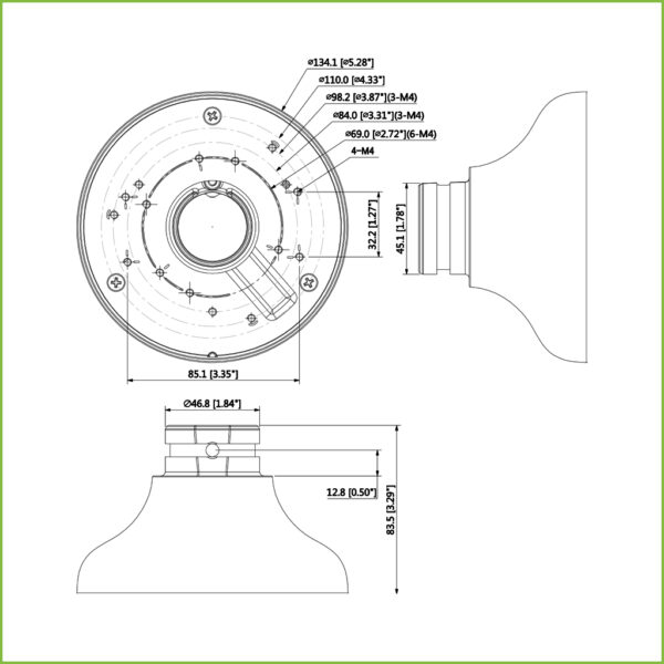 Adaptador de montura para HDBW7/6 HDB1 HDW7/6/5/4/2/1 PFB220C PFB305W - Imagen 2