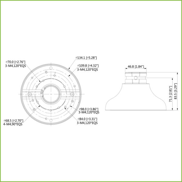 Adaptador de montura para HDBWxxExx, HDBWxxRxx, HDWxxTLxx, HDWxxLxx - Imagen 3