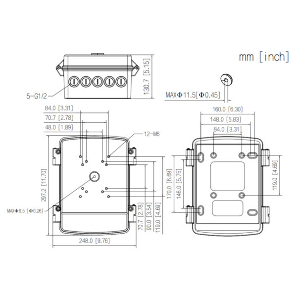 Caja alimentación y conexiones Water-proof IP66 para cámaras - Imagen 2