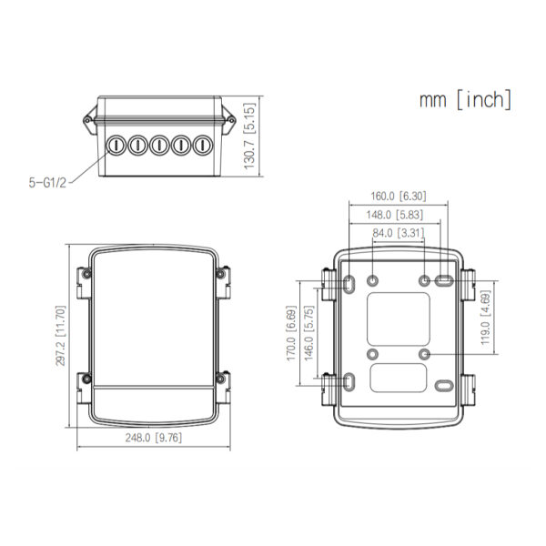 Caja alimentación y conexiones Water-proof IP66 para cámaras. Adaptable - Imagen 2