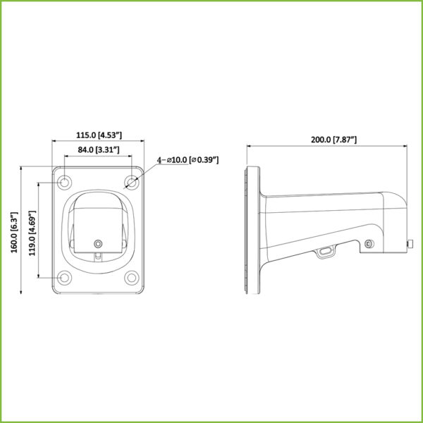 Soporte para montaje en pared para Speed Dome SD49 o PFA107 PFA106 - Imagen 2