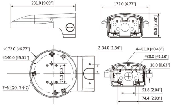 Soporte pared Anti-Corrosión para IPC-HDBW8232E-Z-SL - Imagen 2