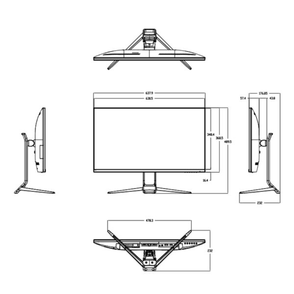 Monitor 28” Dahua para Seguridad 24/7 LED 2xHDMI/1xDP salida USB 16:9 4K - Imagen 5