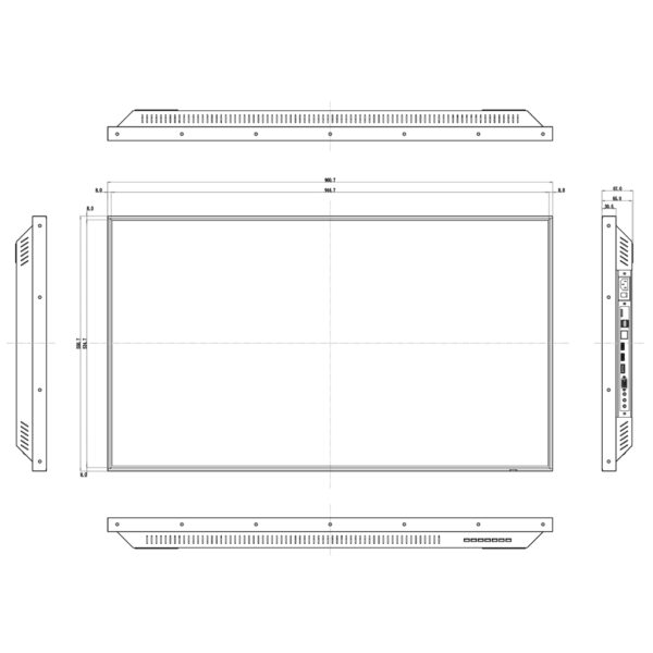 Monitor 43" Dahua para Seguridad 24/7 Metálico VGA/HDMI/DP/Audio/USB Multimedia/RS-232 16:9 4K - Imagen 4