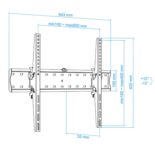 Soporte Pared Monitores 37"-70" hasta 40kg. Inclinación +12°/-12° - Imagen 4