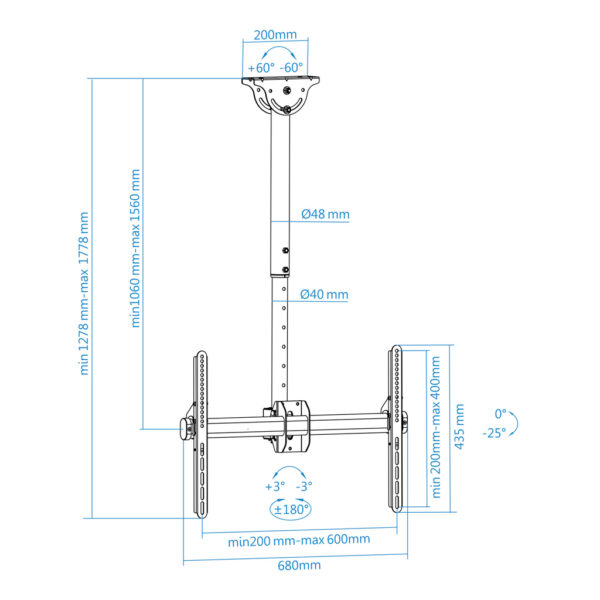 Soporte de techo para pantallas 37"-70" - Imagen 7