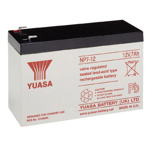 Batería de 12V. Capacidad 7Ah. Conexión por terminal faston