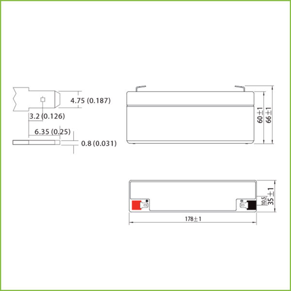 Batería de plomo AGM 12V-2.2Ah - Imagen 3