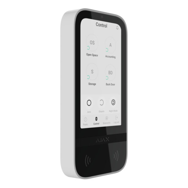 Ajax KeyPad TouchScreen. Teclado Táctil con Lector Inalámbrico. Color Blanco - Imagen 2