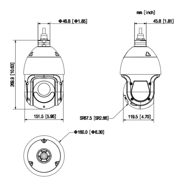 Domo PTZ IP 4M TiOC H265 WDR Starlight Iluminación Dual LED50m/IR100m 25x IP66 PoE+ AUDIO E/S AI - Imagen 2