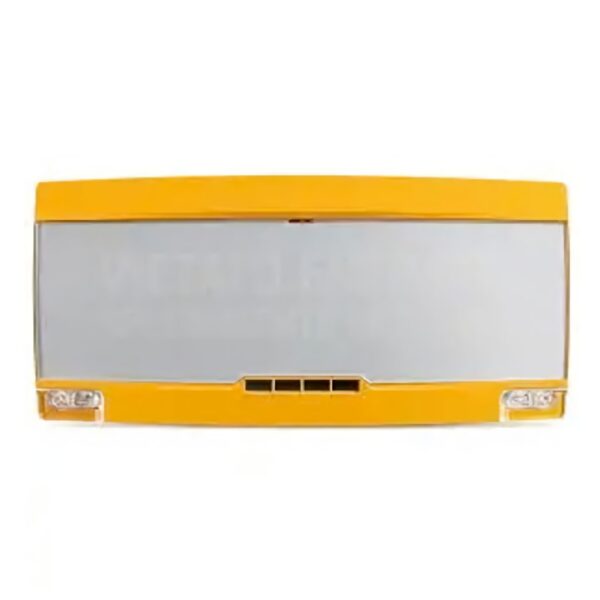 Panel indicador analogico extinción EN 54.3/23 Interior, color amarillo con letrero gris y texto en blanco