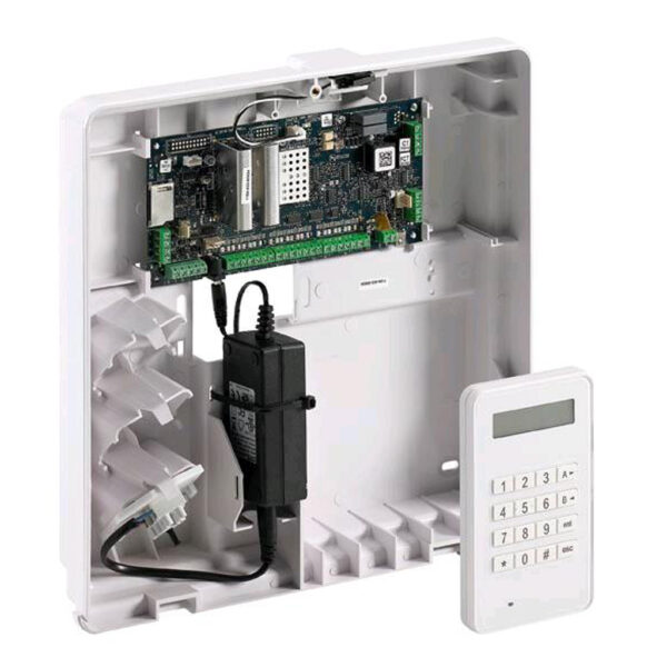 Kit Central Galaxy Flex V3 12 a 20 zonas. Caja plástico mediana y Teclado Mk8. Grado 2