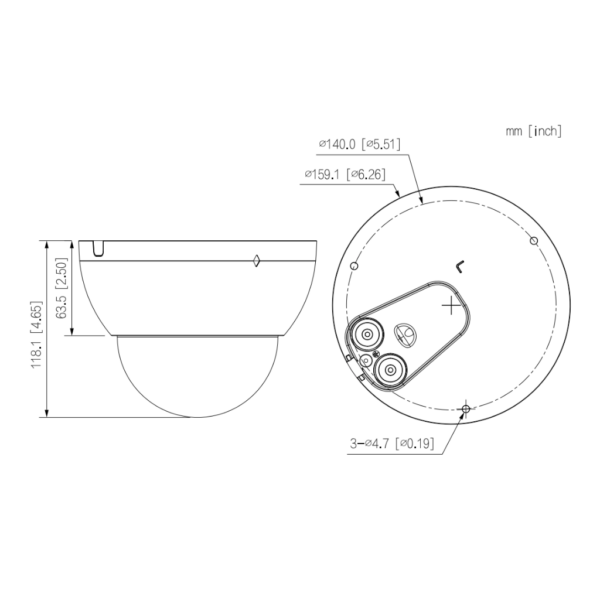 Domo IP H265 4M WDR140dB Deeplight IR40m 2.7-12VFM IK10 IP67 ePoE AUDIO E/S AI - Imagen 2